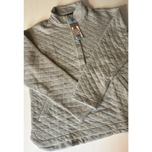 Eddie Bauer Women L Gray Quilted Pullover Sweater
